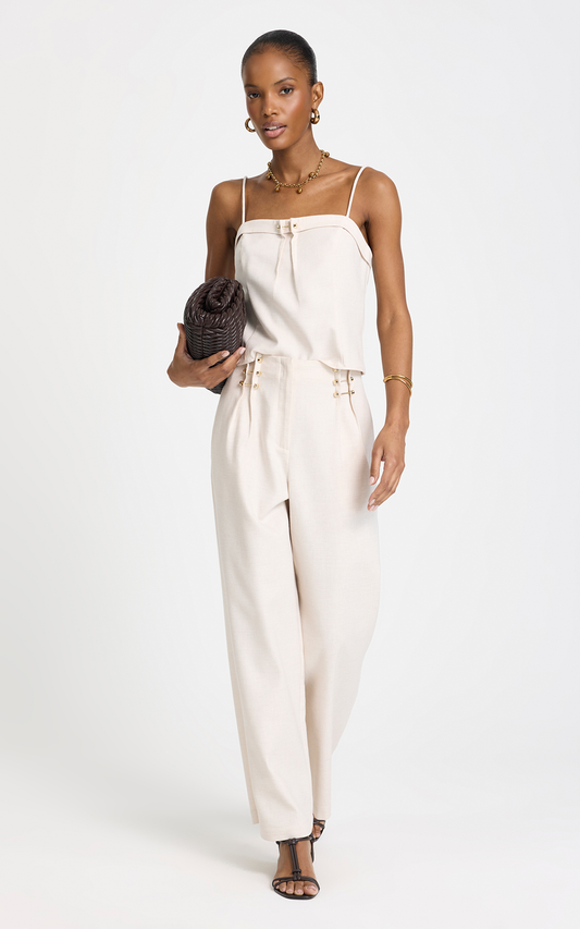 Pantalon broches al frente Leona Le Lis Blanc