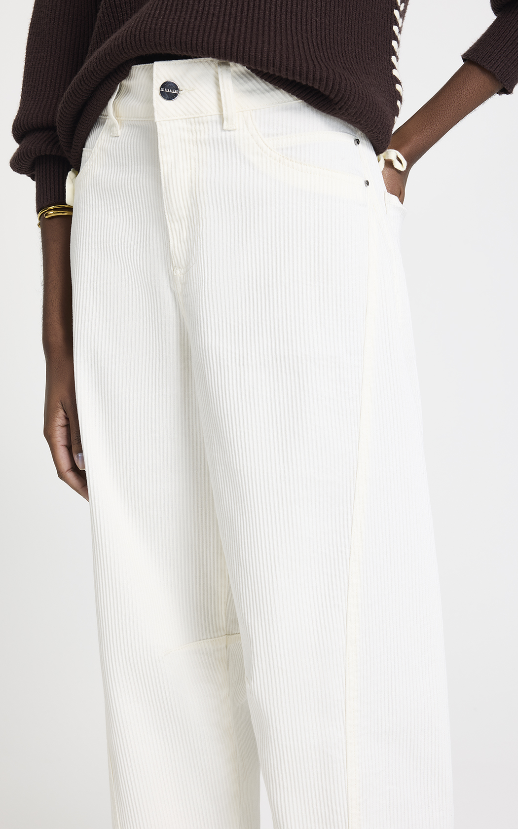 Pantalon pana balloon Nelia Le Lis Blanc