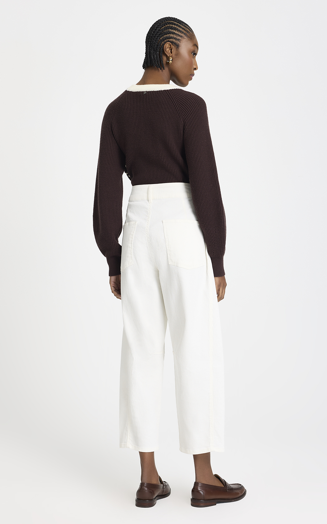 Pantalon pana balloon Nelia Le Lis Blanc