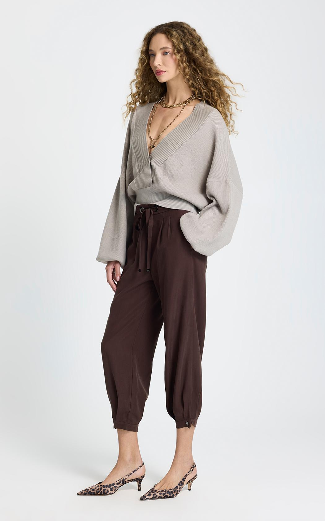 Pantalon Holgado con puño Cecilia Le Lis Blanc