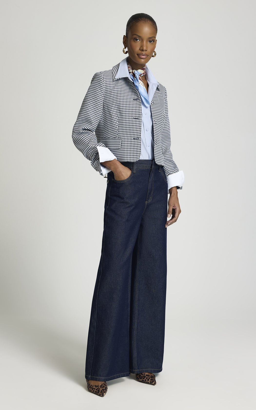 Jean Wide Leg Azul Jessica Le Lis Blanc