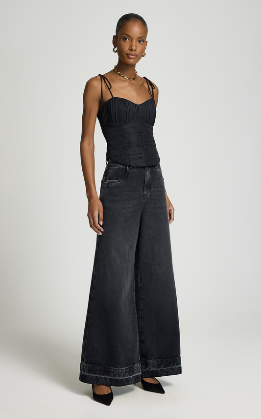 Jean wide leg Verena black Le Lis Blanc