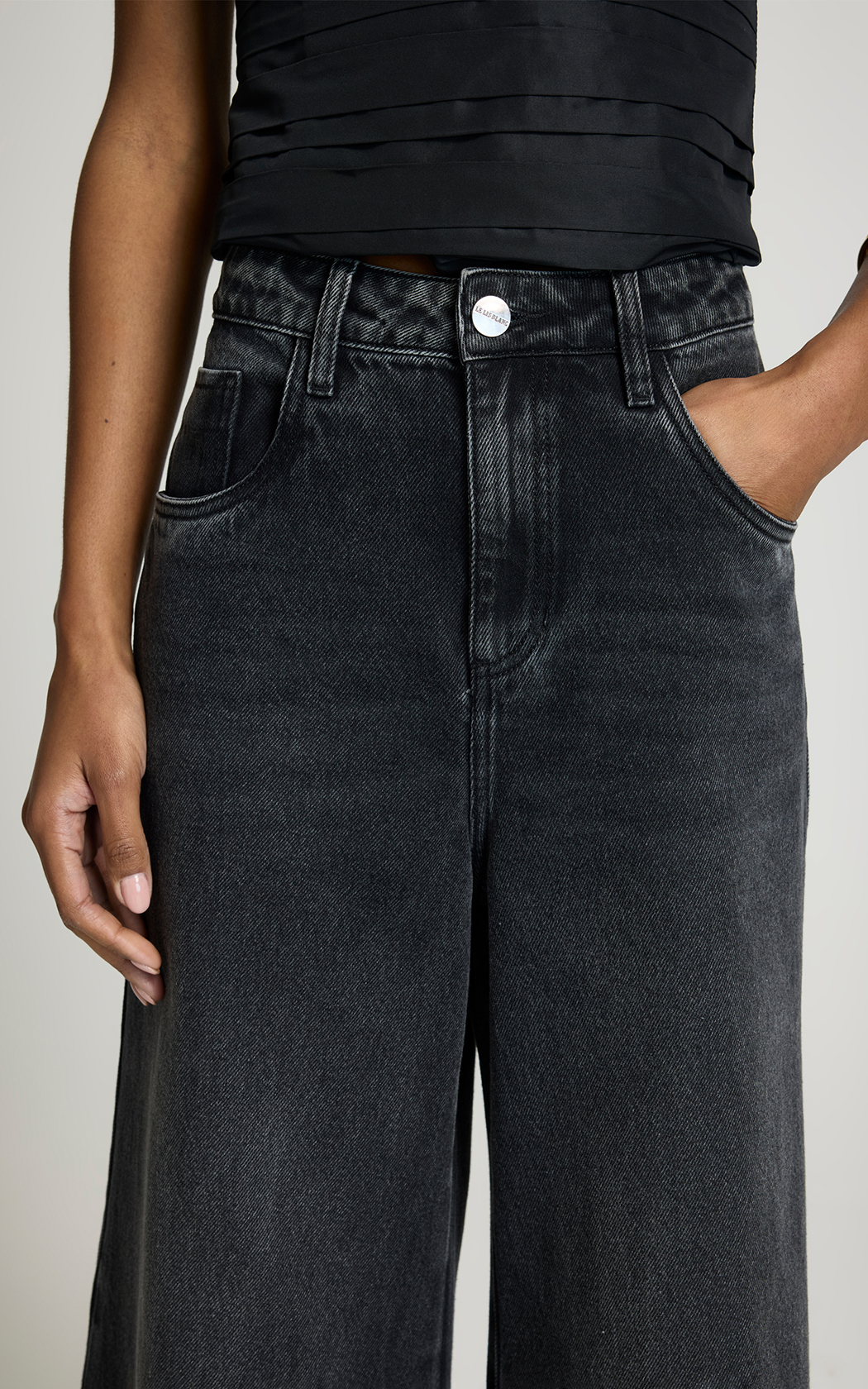 Jean wide leg Verena black Le Lis Blanc