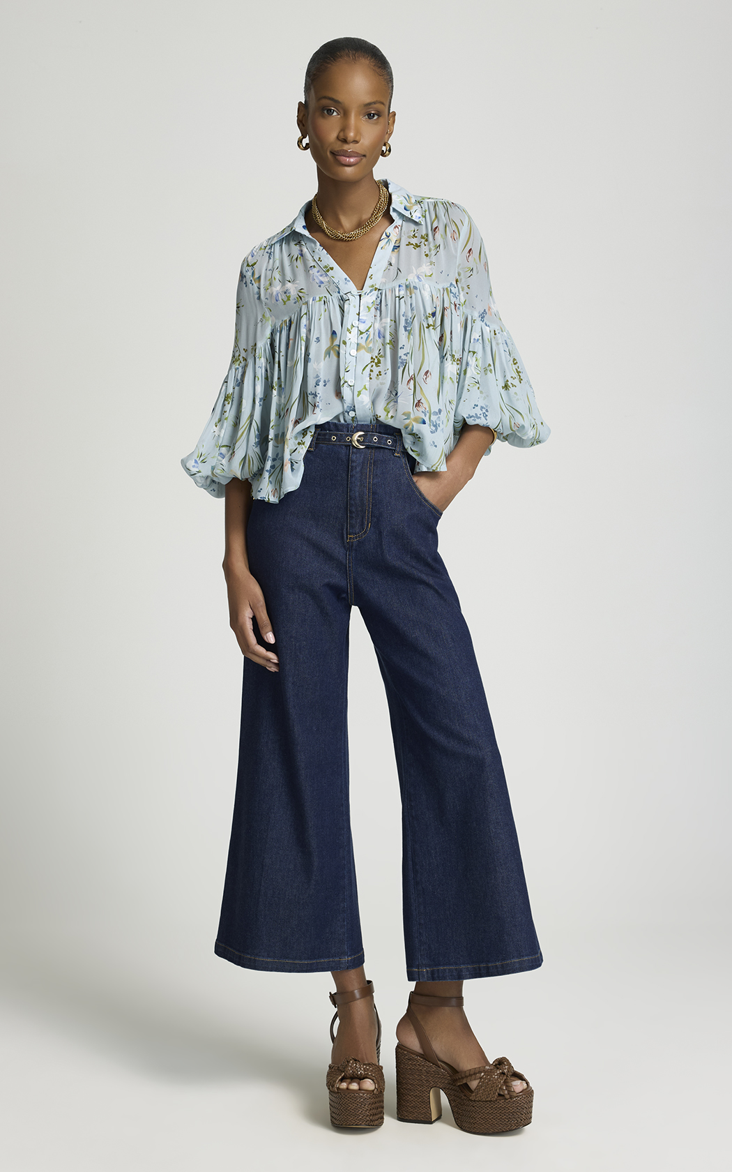 Jean flare corto Rafaelle Le Lis Blanc