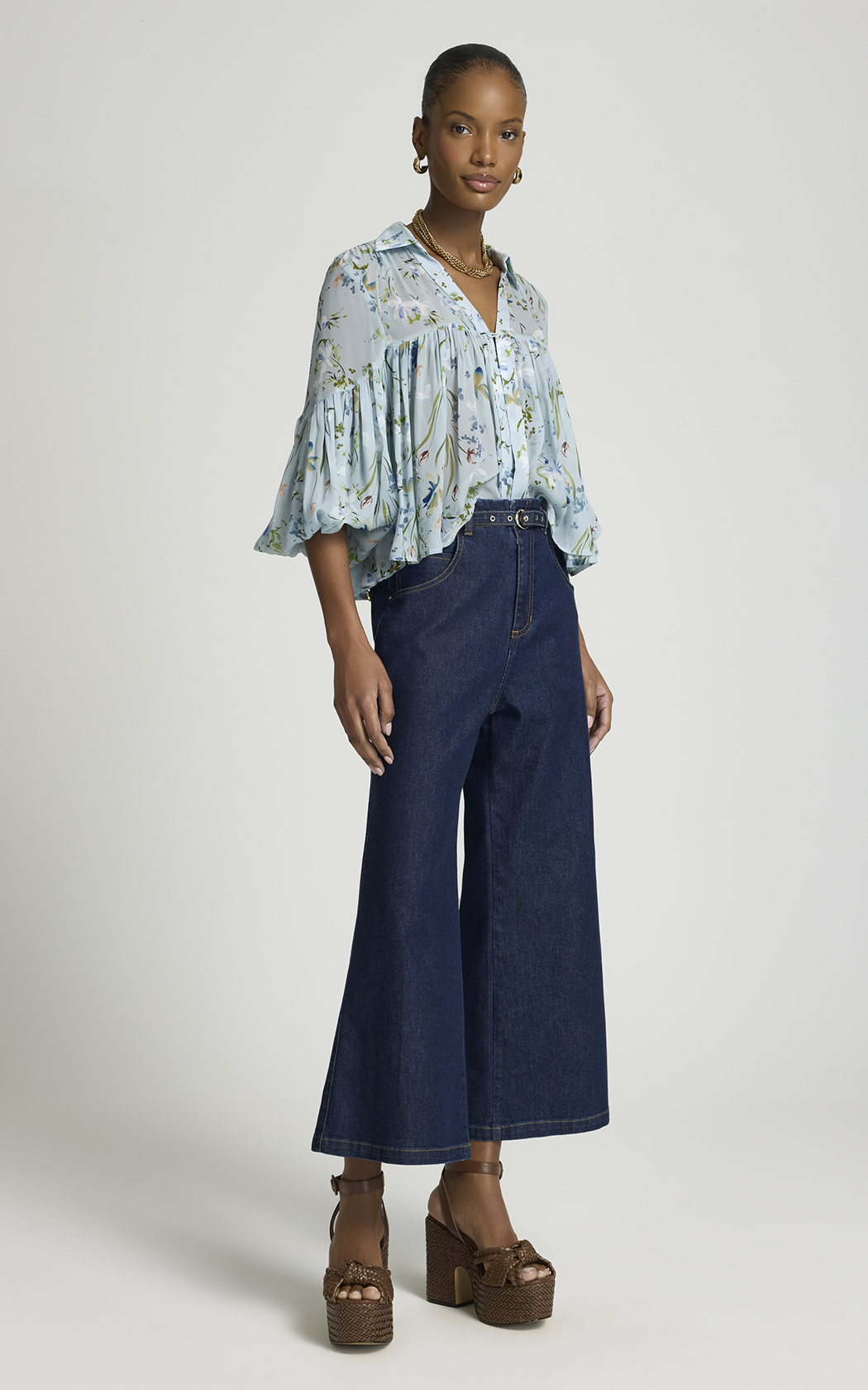Jean flare corto Rafaelle Le Lis Blanc