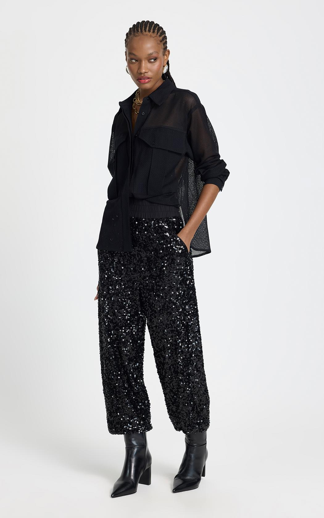 Pantalon lentejuelas Ariana Le Lis Blanc