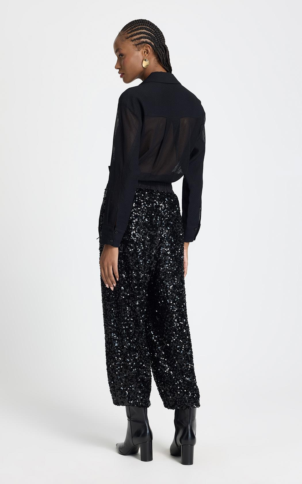 Pantalon lentejuelas Ariana Le Lis Blanc