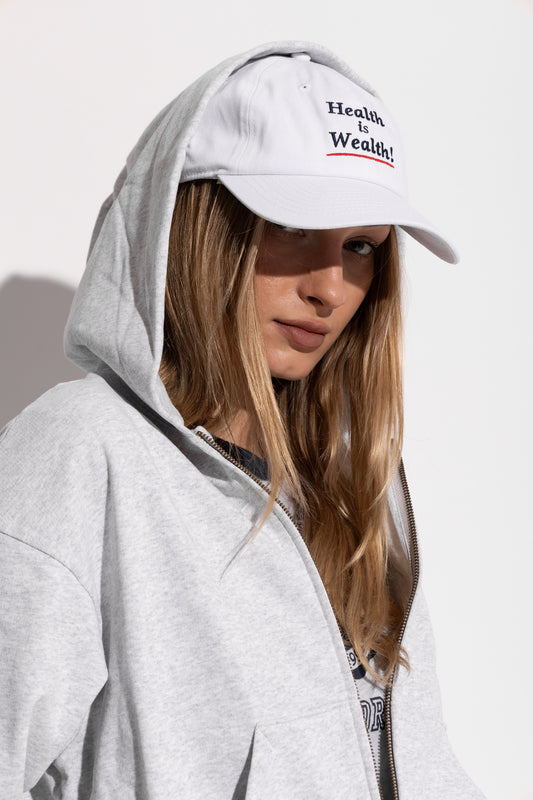 Gorro Health is Wealth blanco Sporty & Rich