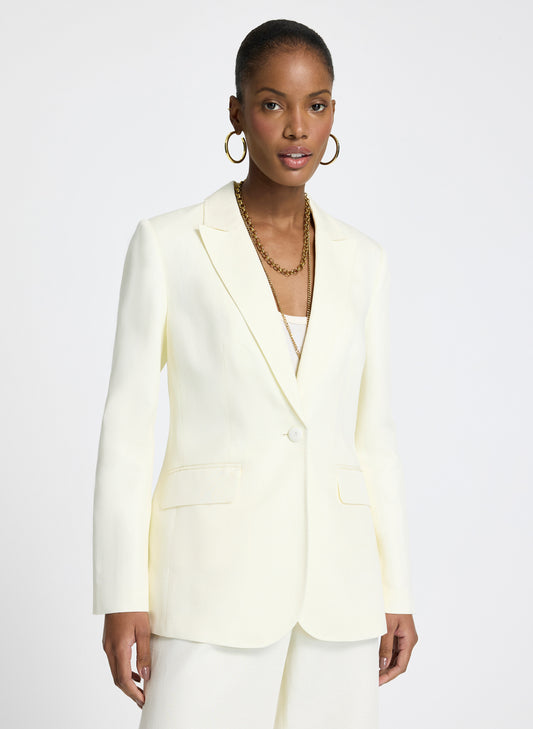 Blazer lino sastrero amarillo Julia I Le Lis Blanc
