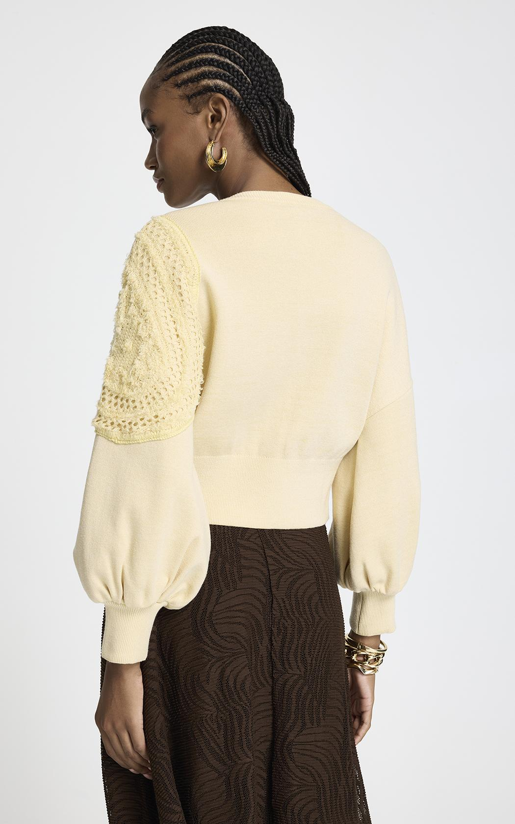 Cardigan amarillo tricot Aura Le Lis Blanc