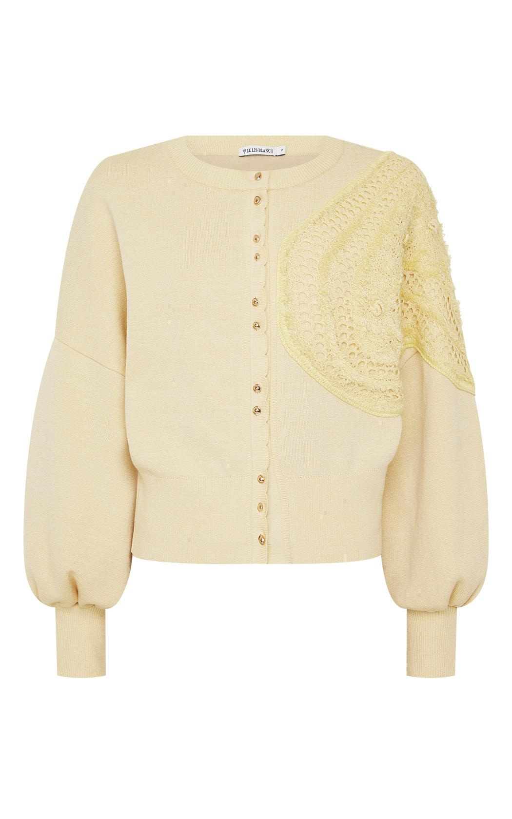 Cardigan amarillo tricot Aura Le Lis Blanc