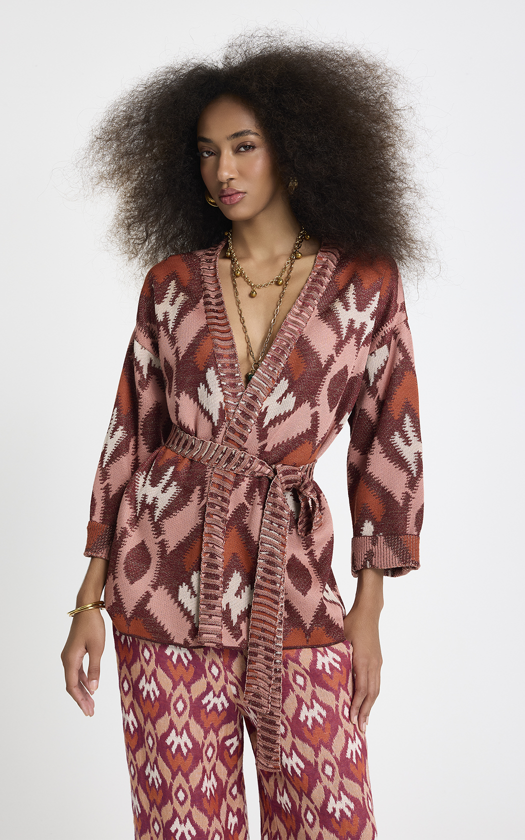 Kimono estampado Bina Le Lis Blanc