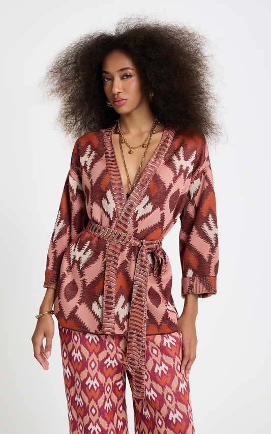 Kimono estampado Bina Le Lis Blanc