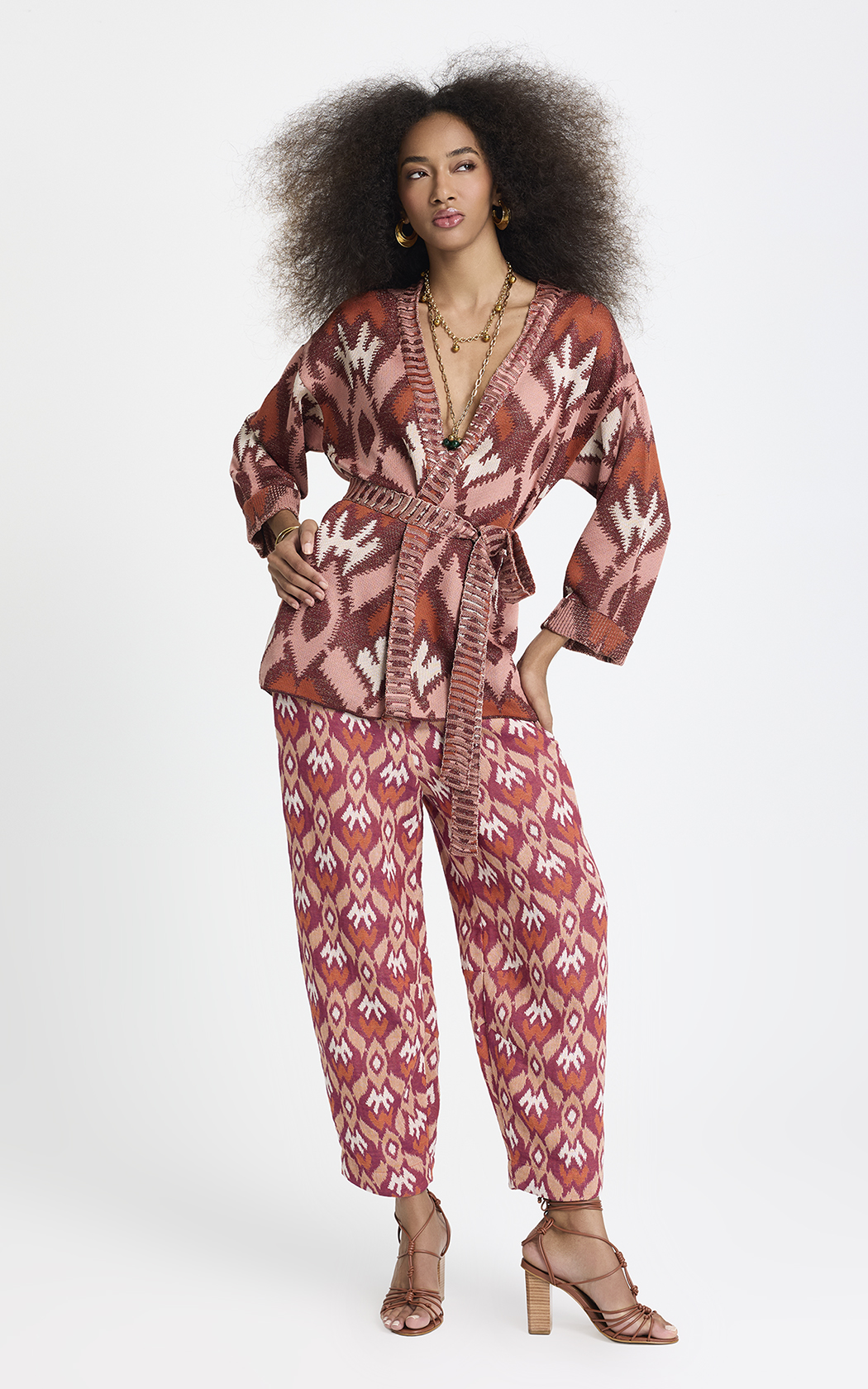 Kimono estampado Bina Le Lis Blanc