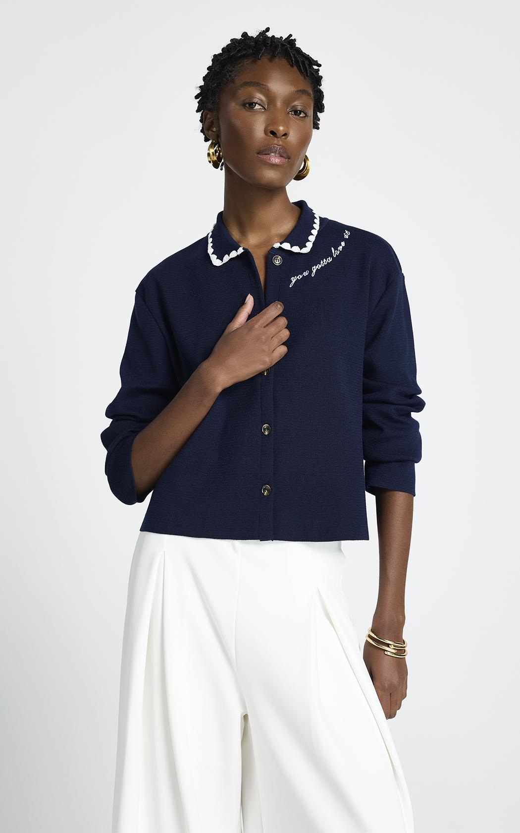 Cardigan con bordado Pandora