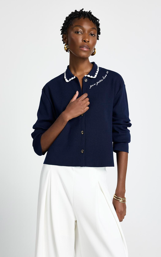 Cardigan con bordado Pandora