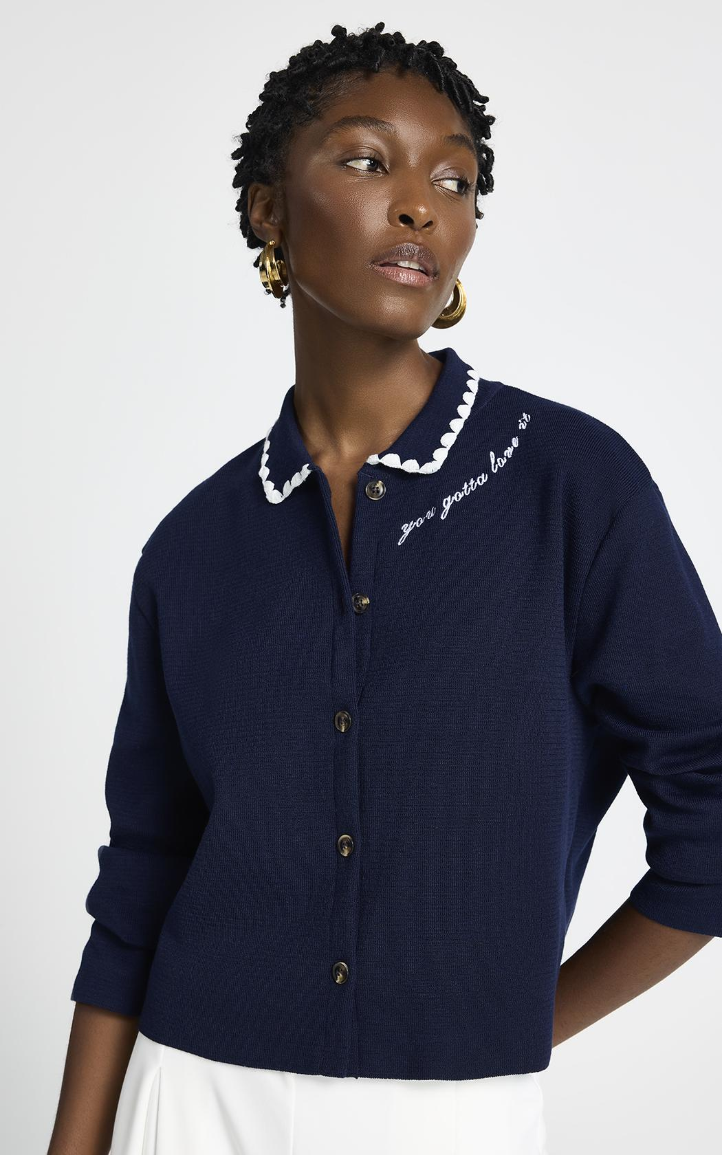 Cardigan con bordado Pandora