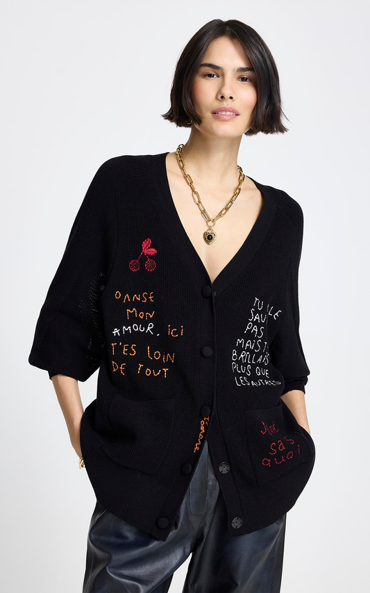 Cadigan bordado frances Teca Le Lis Blanc
