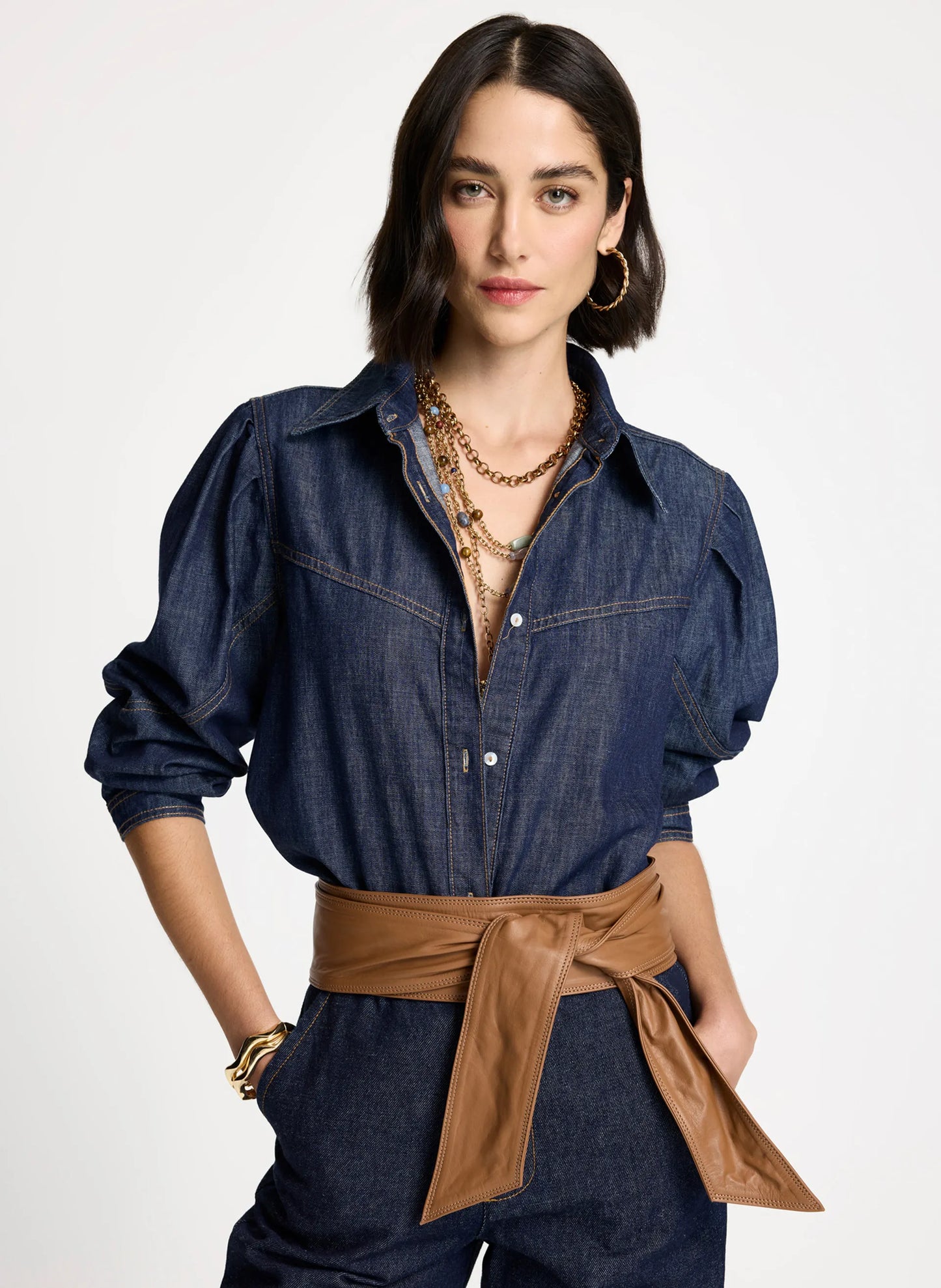 Camisa jean Filomena Le Lis Blanc