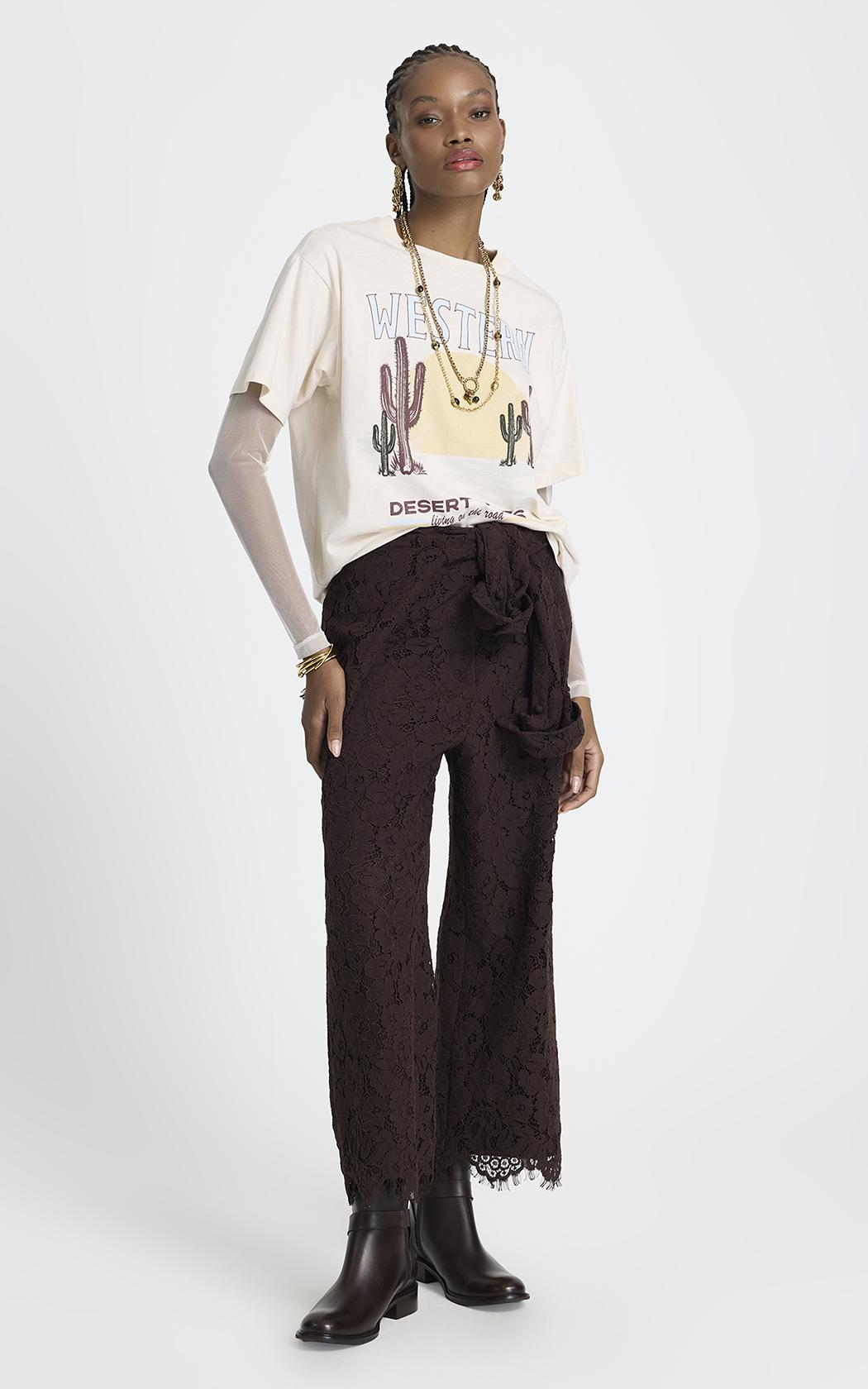 Remera manga de tul crudo Desert Vibes Le Lis Blanc