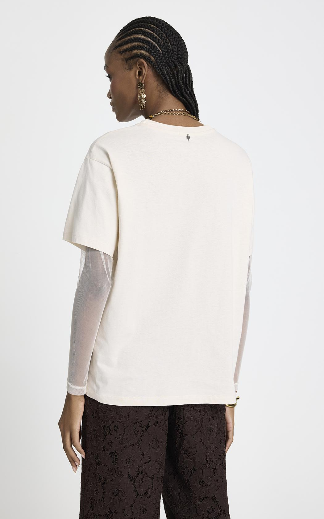 Remera manga de tul crudo Desert Vibes Le Lis Blanc
