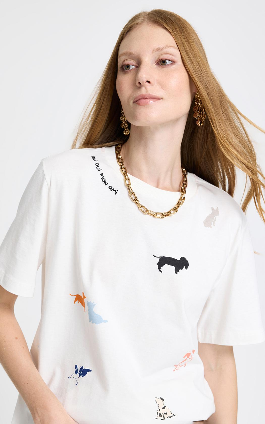 Remera estampada color dogs Le Lis Blanc