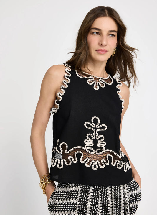 Blusa bordada Amala Le Lis Blanc