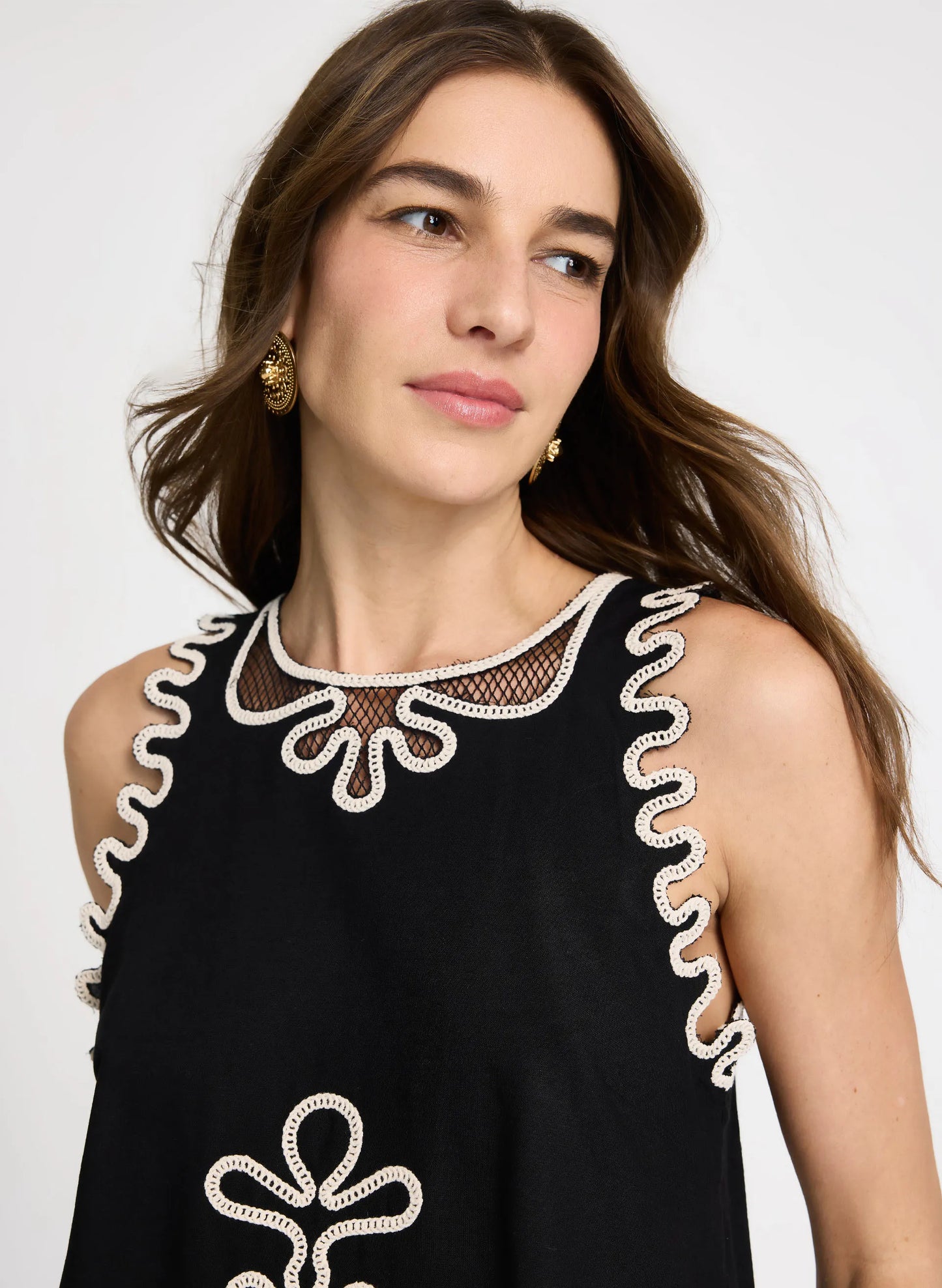 Blusa bordada Amala Le Lis Blanc