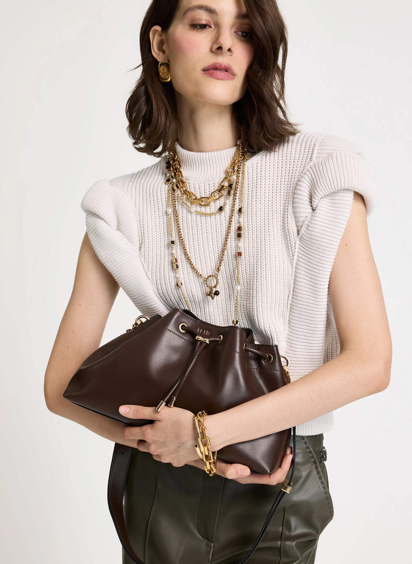 Cartera Natalie chocolate Le Lis Blanc