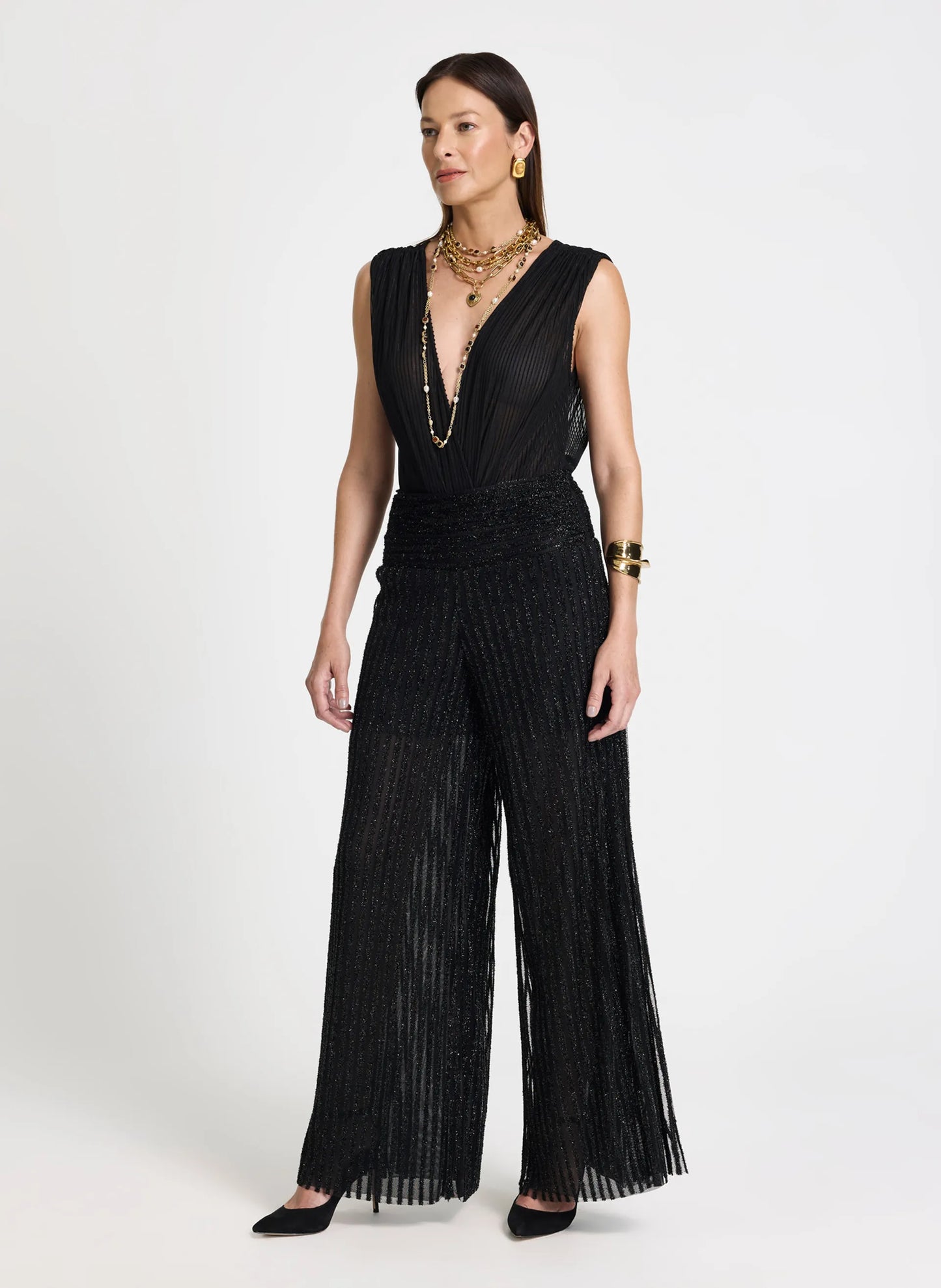 Pantalón Gaia negro lurex Le Lis Blanc