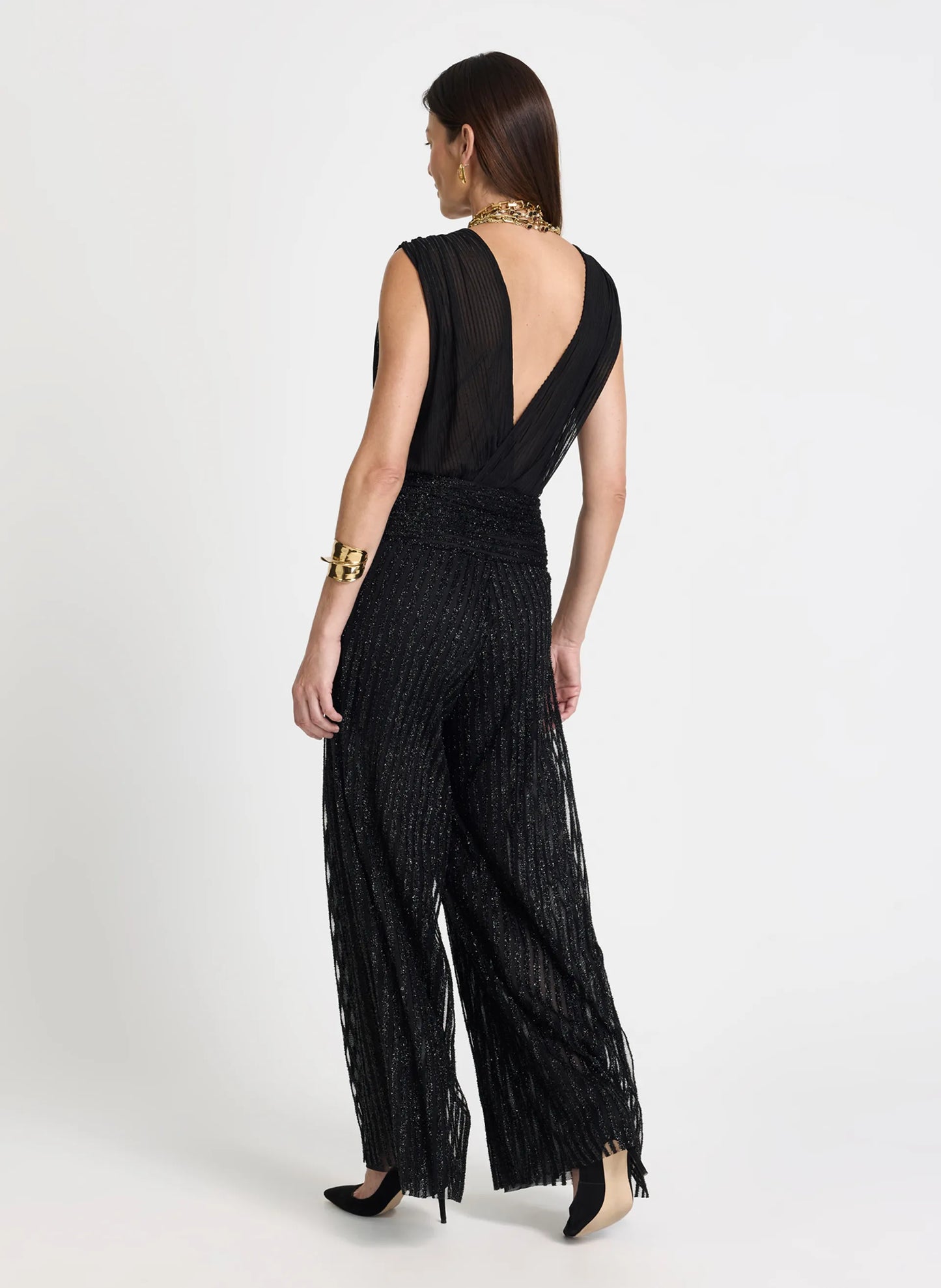 Pantalón Gaia negro lurex Le Lis Blanc