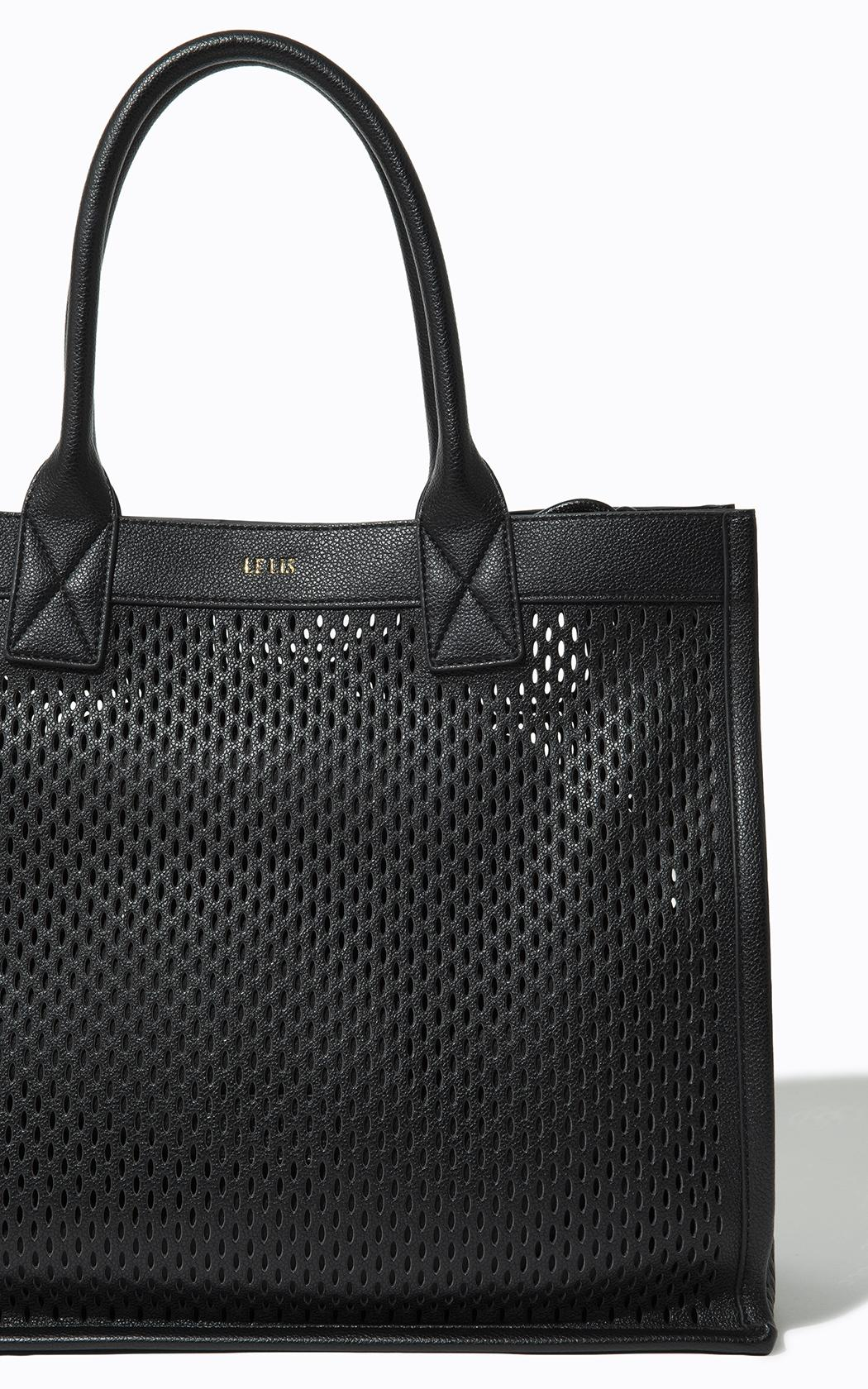 Cartera grande Tainara negra mesh Le Lis Blanc