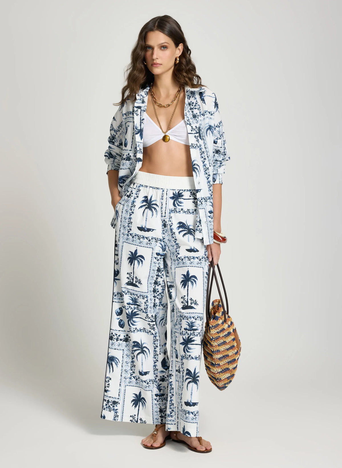 Pantalon estampado Alexia Le Lis Blanc