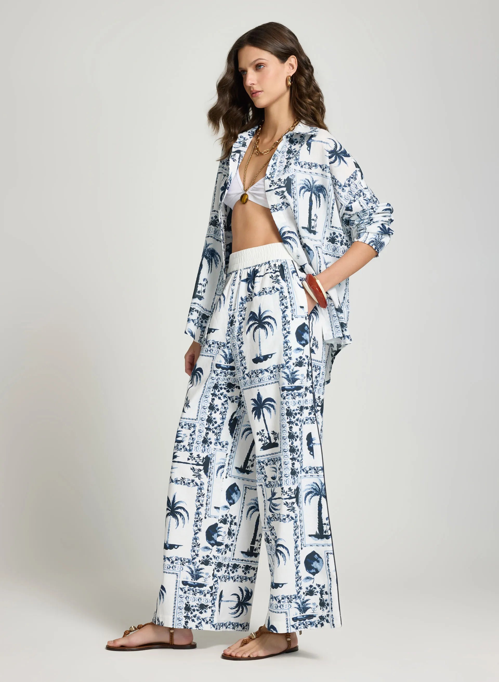 Pantalon estampado Alexia Le Lis Blanc