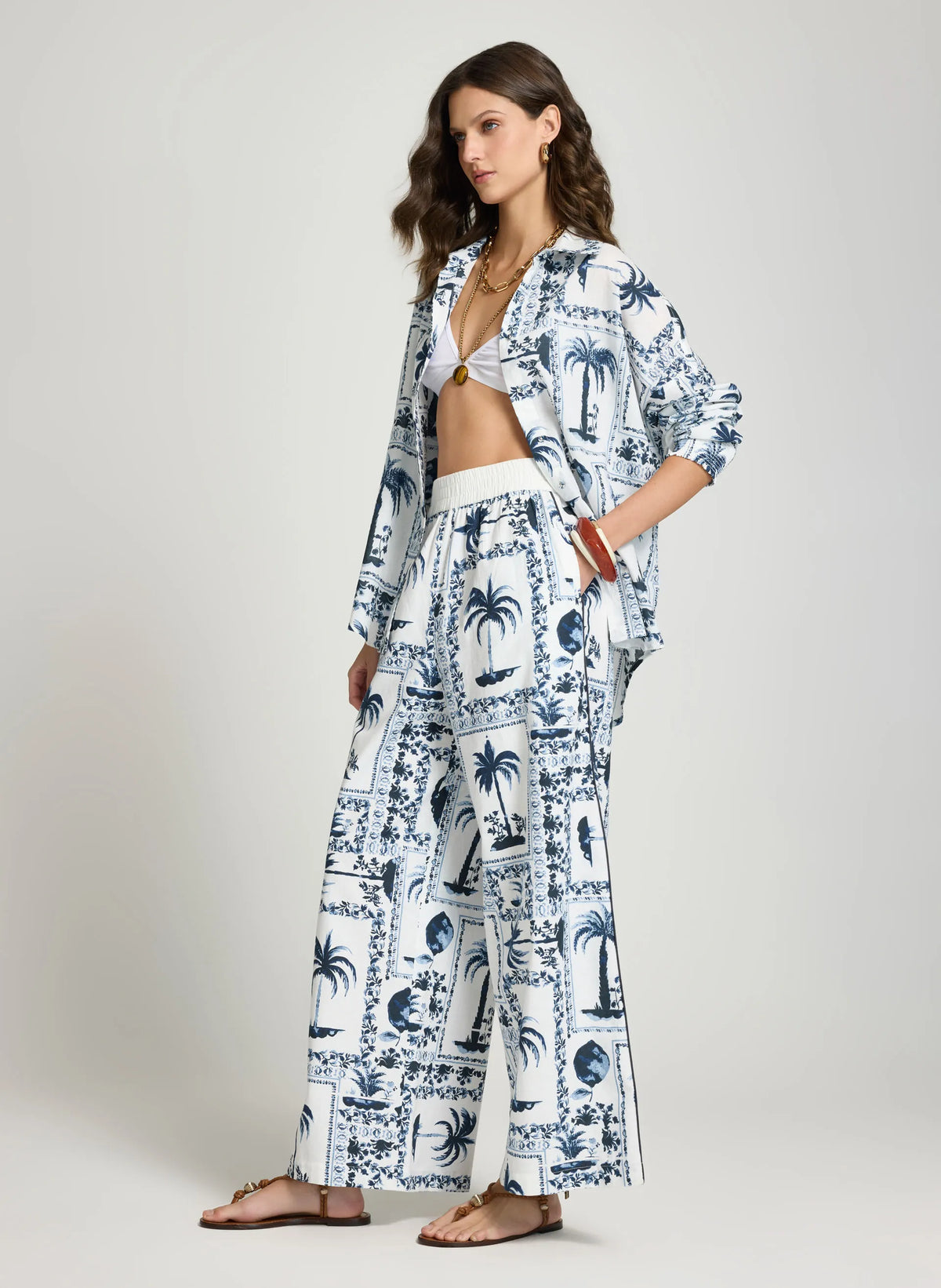 Pantalon estampado Alexia Le Lis Blanc