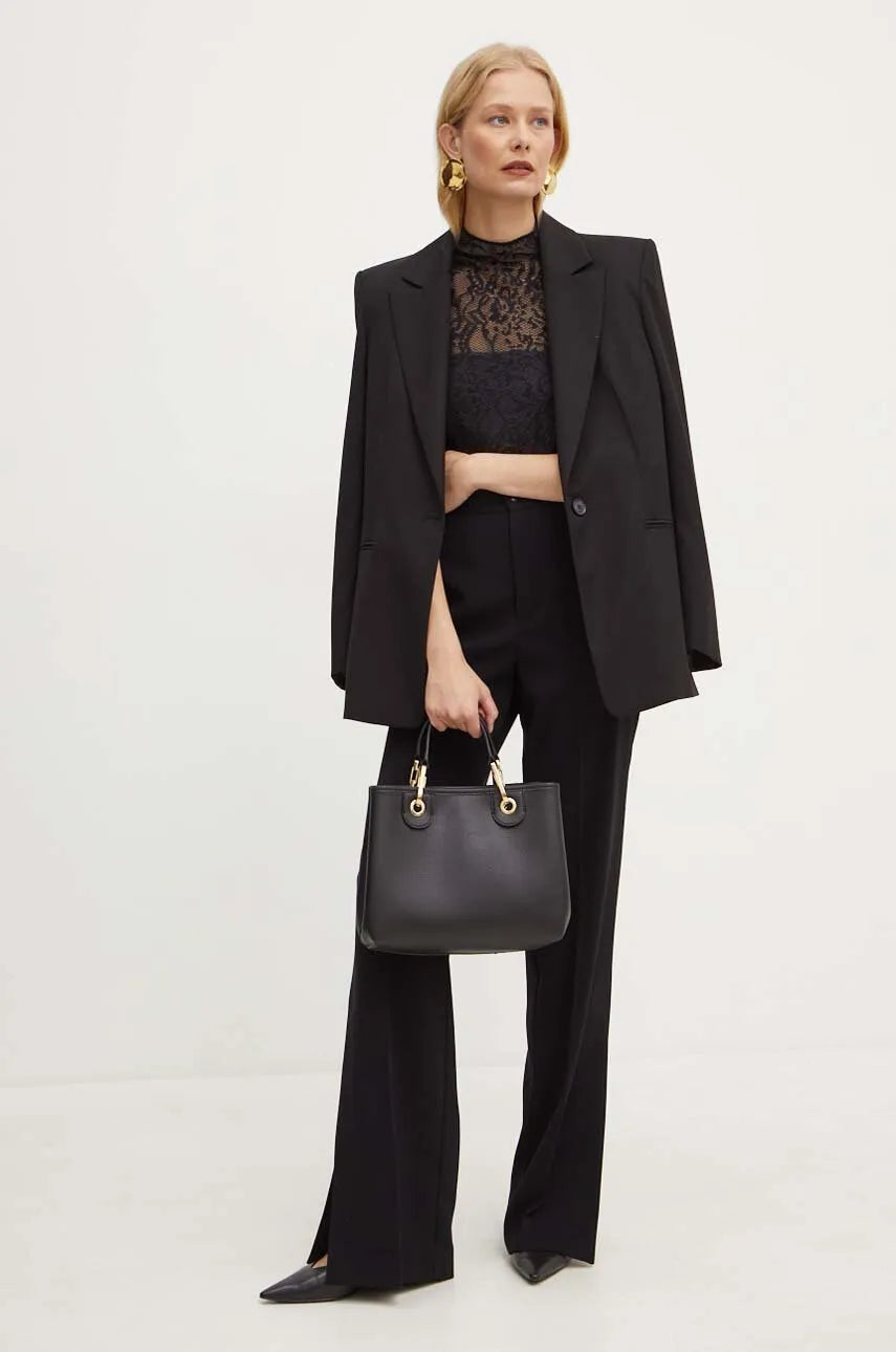 Pantalón sastrero con abertura negro Twinset