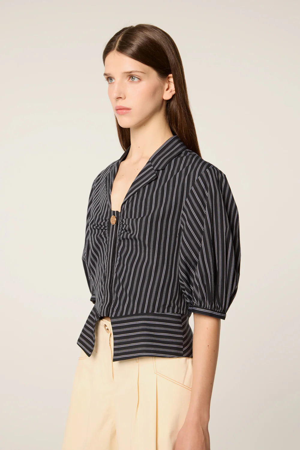 Camisa Coria a rayas con mangas balloon Tressé