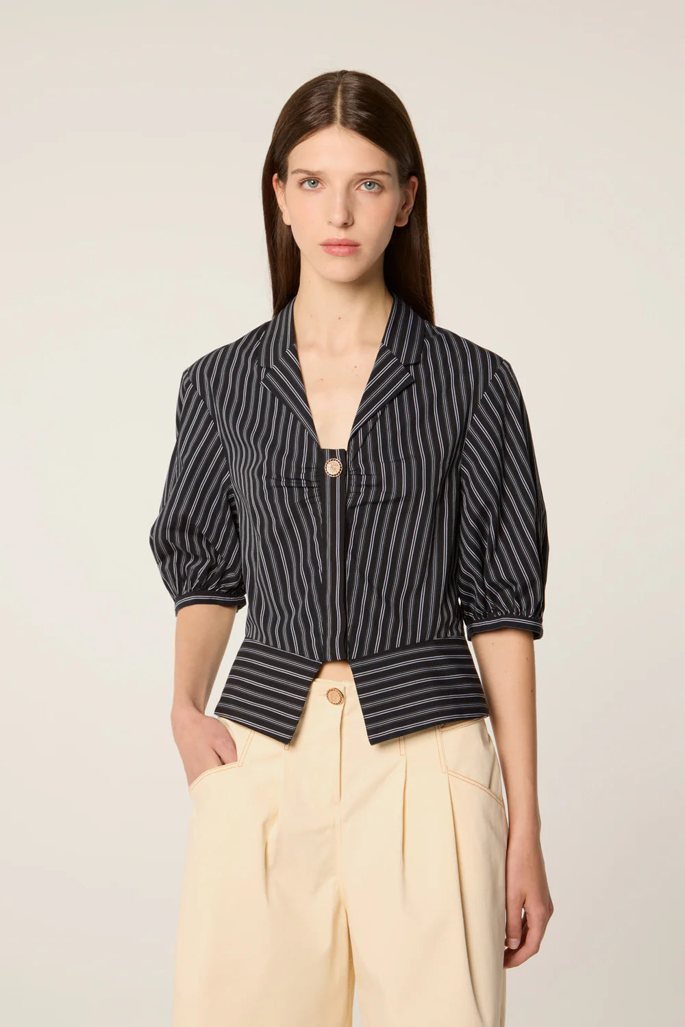 Camisa Coria a rayas con mangas balloon Tressé