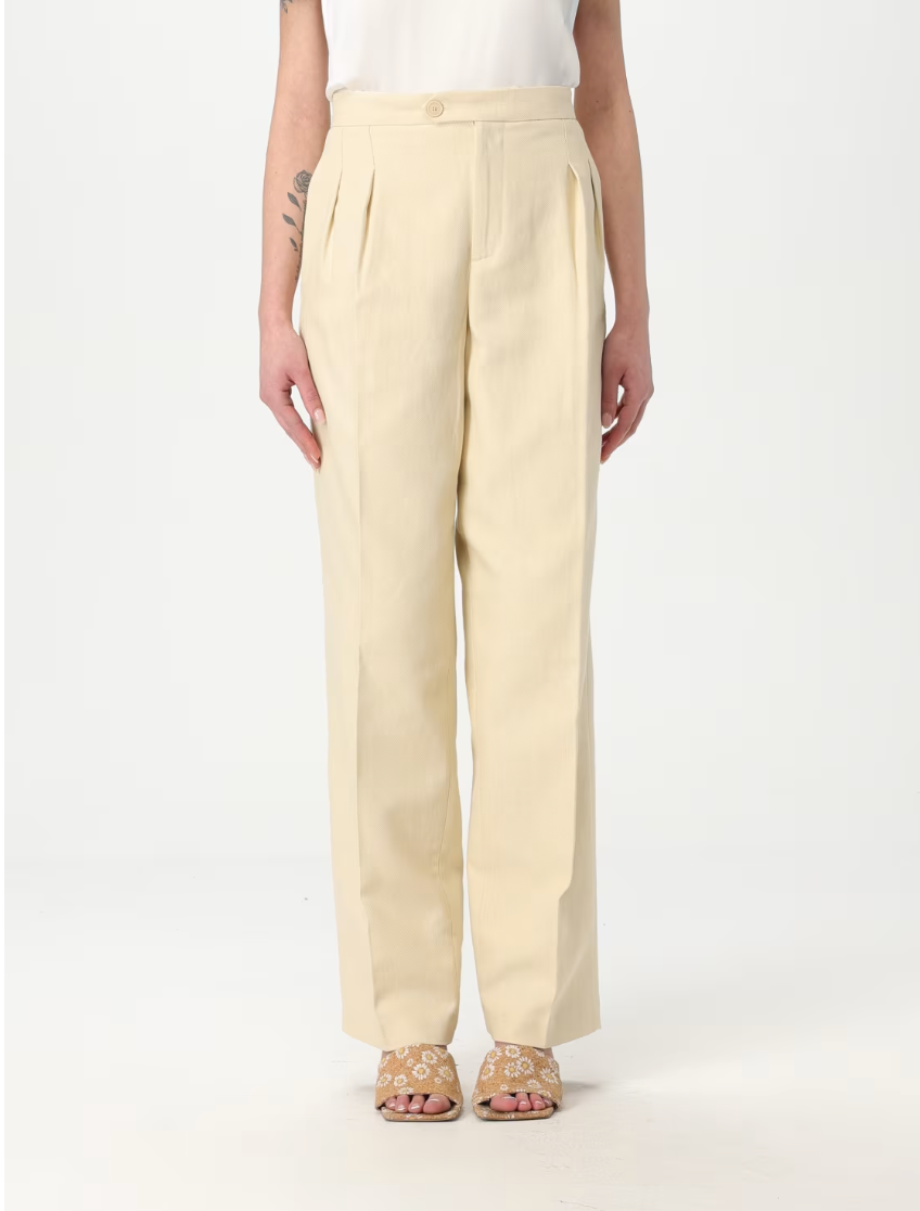 Pantalon sastrero de lino Ibis Twinset