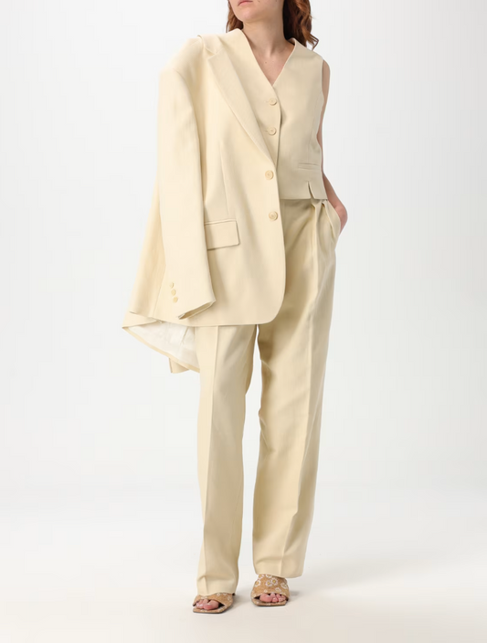 Pantalon sastrero de lino Ibis Twinset