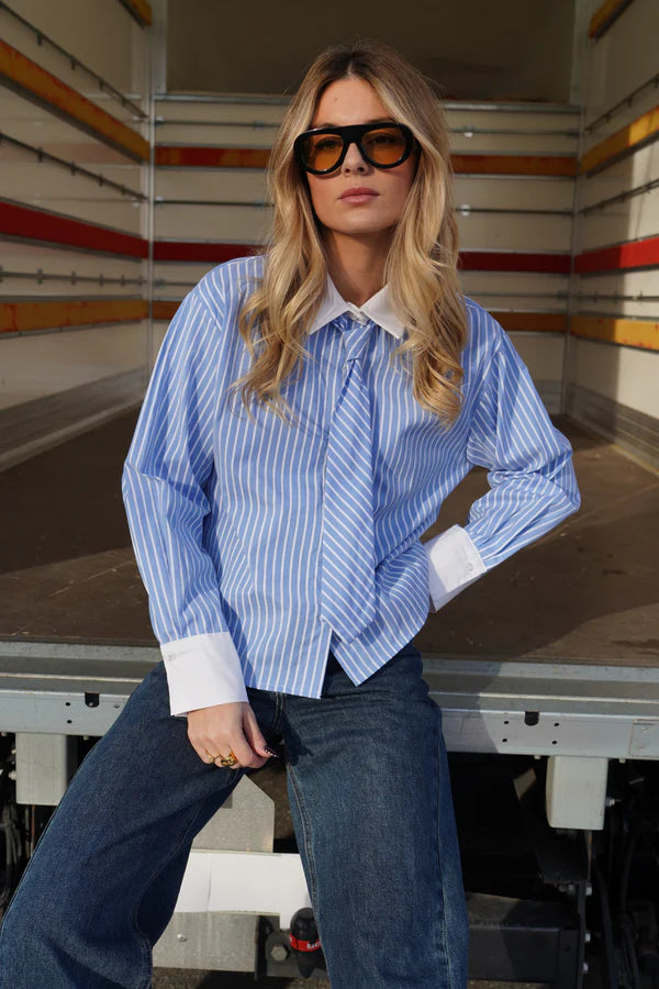 Camisa a rayas con pañuelo Iolanda Le Lis Blanc