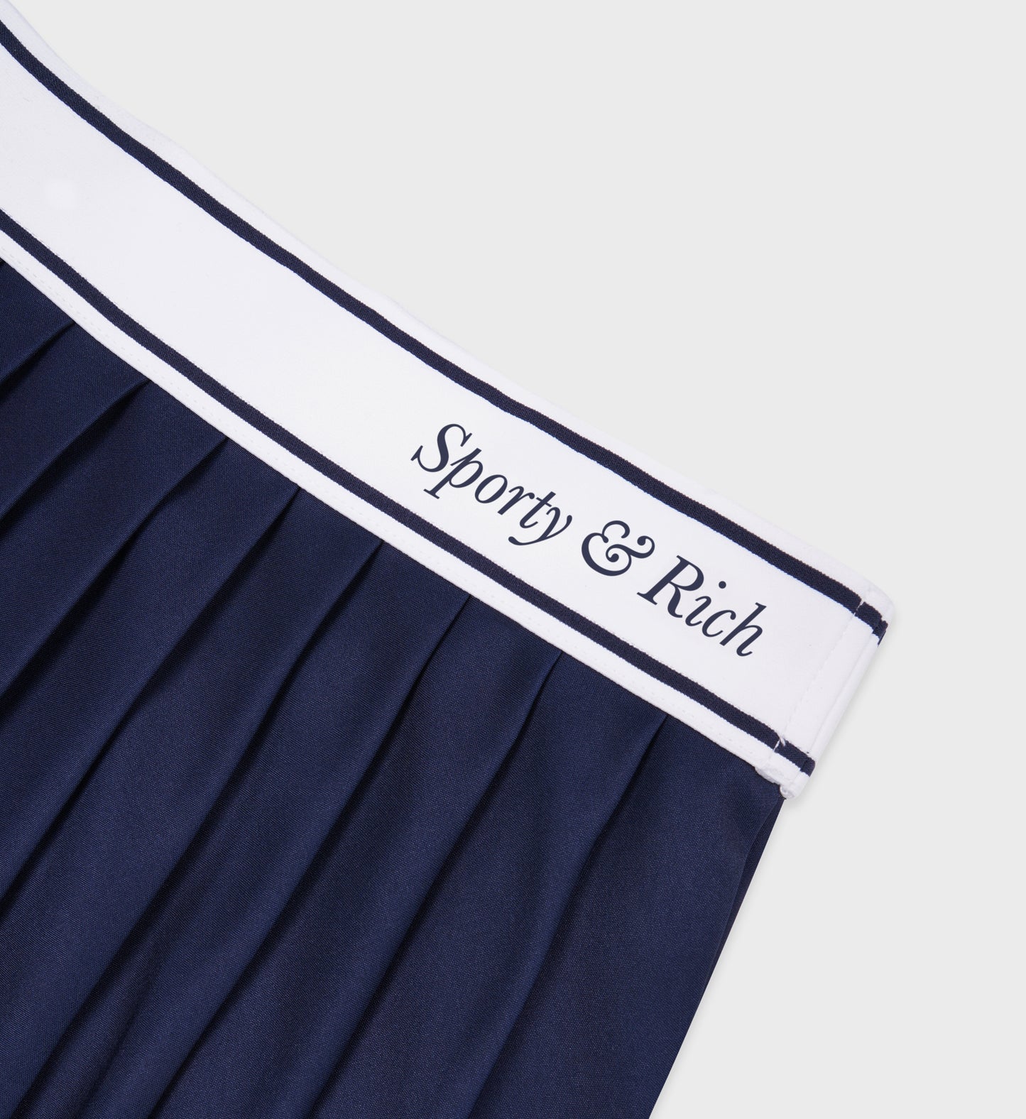 Pollera tableada Italic Logo blanco y navy Sporty & Rich