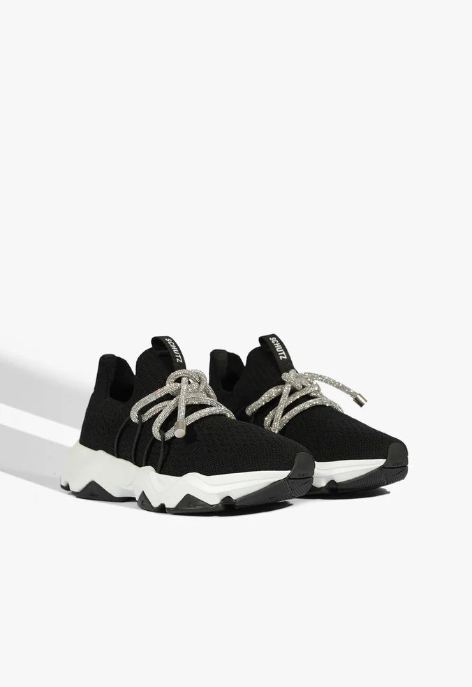 Sneaker cordon lurex negro Schutz