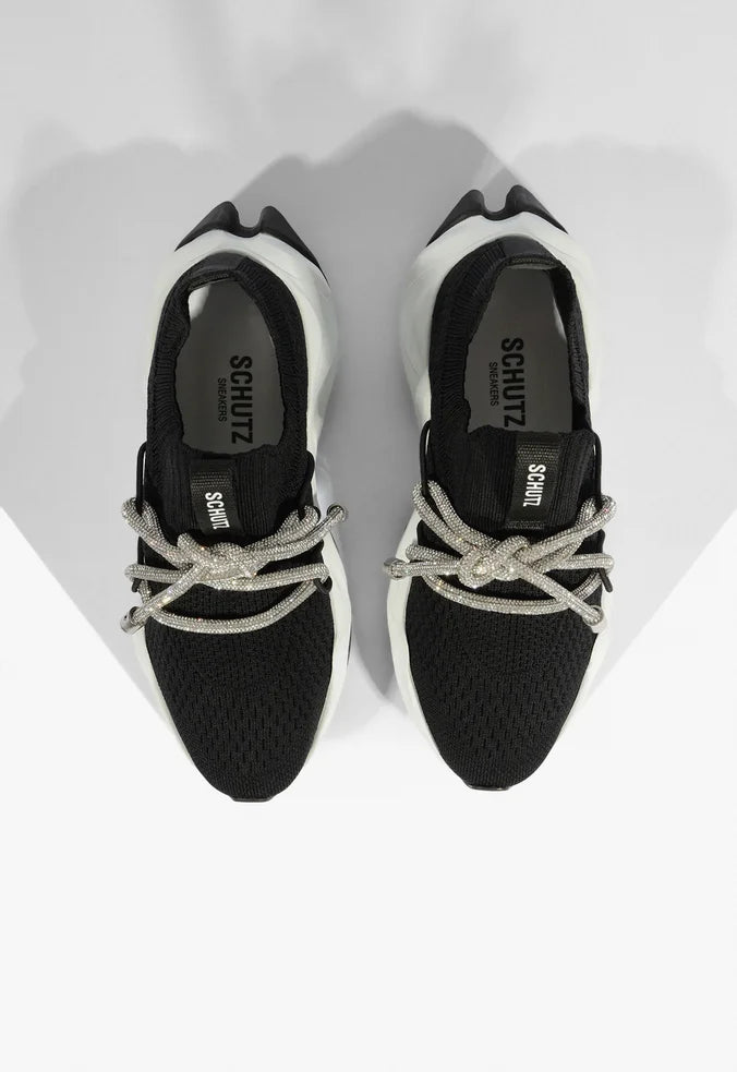 Sneaker cordon lurex negro Schutz
