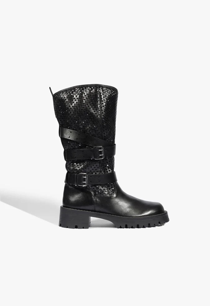 Bota de caña alta negra mesh Schutz