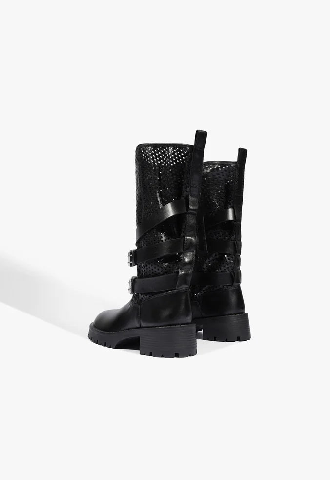 Bota de caña alta negra mesh Schutz