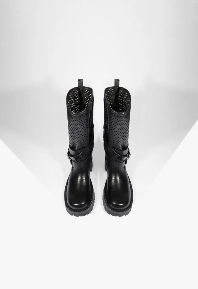 Bota de caña alta negra mesh Schutz