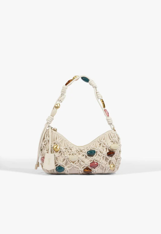 Cartera Baguette con apliques beige Schutz