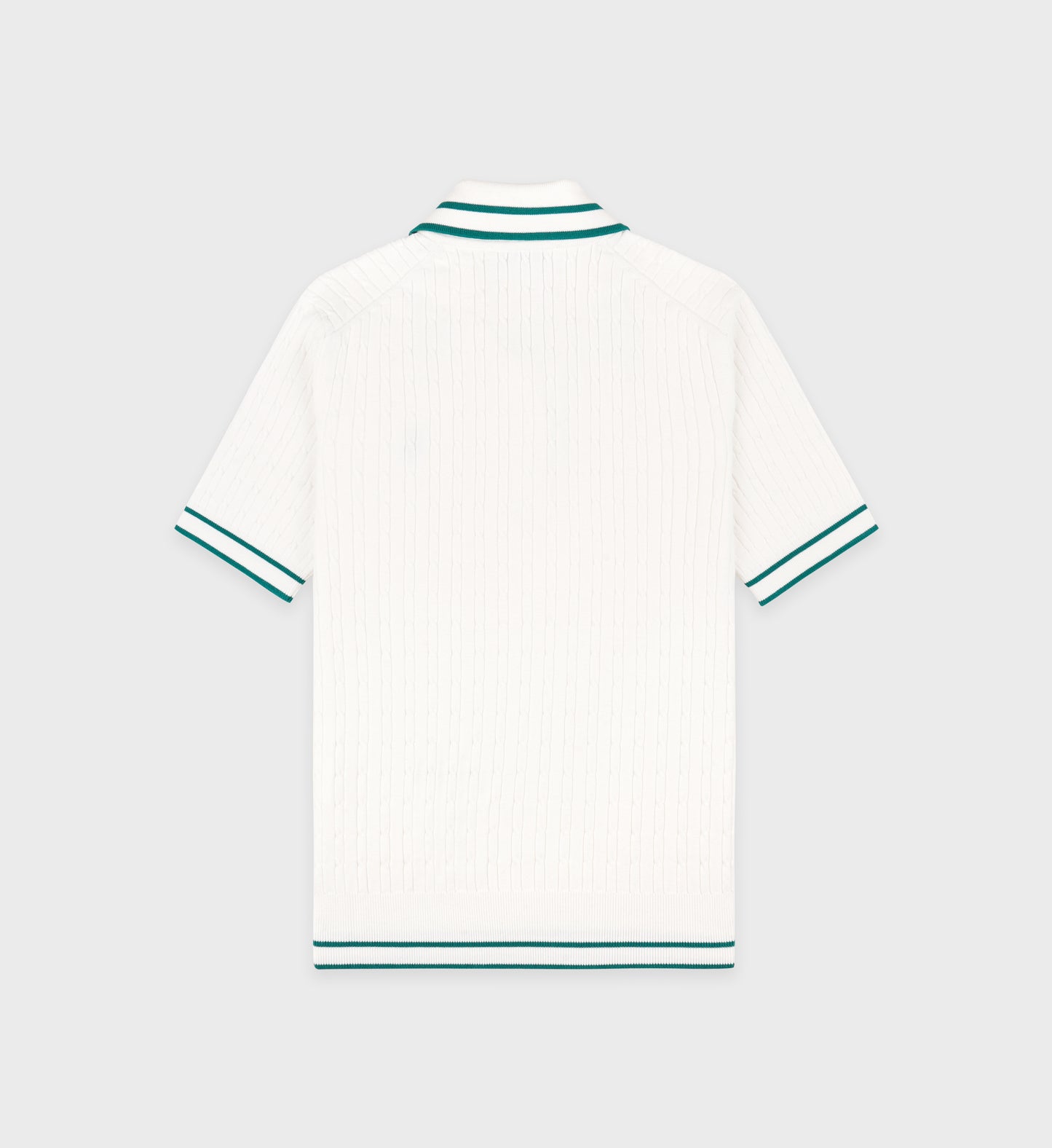 Remera polo SRC Mini Cable blanco y verde Sporty & Rich