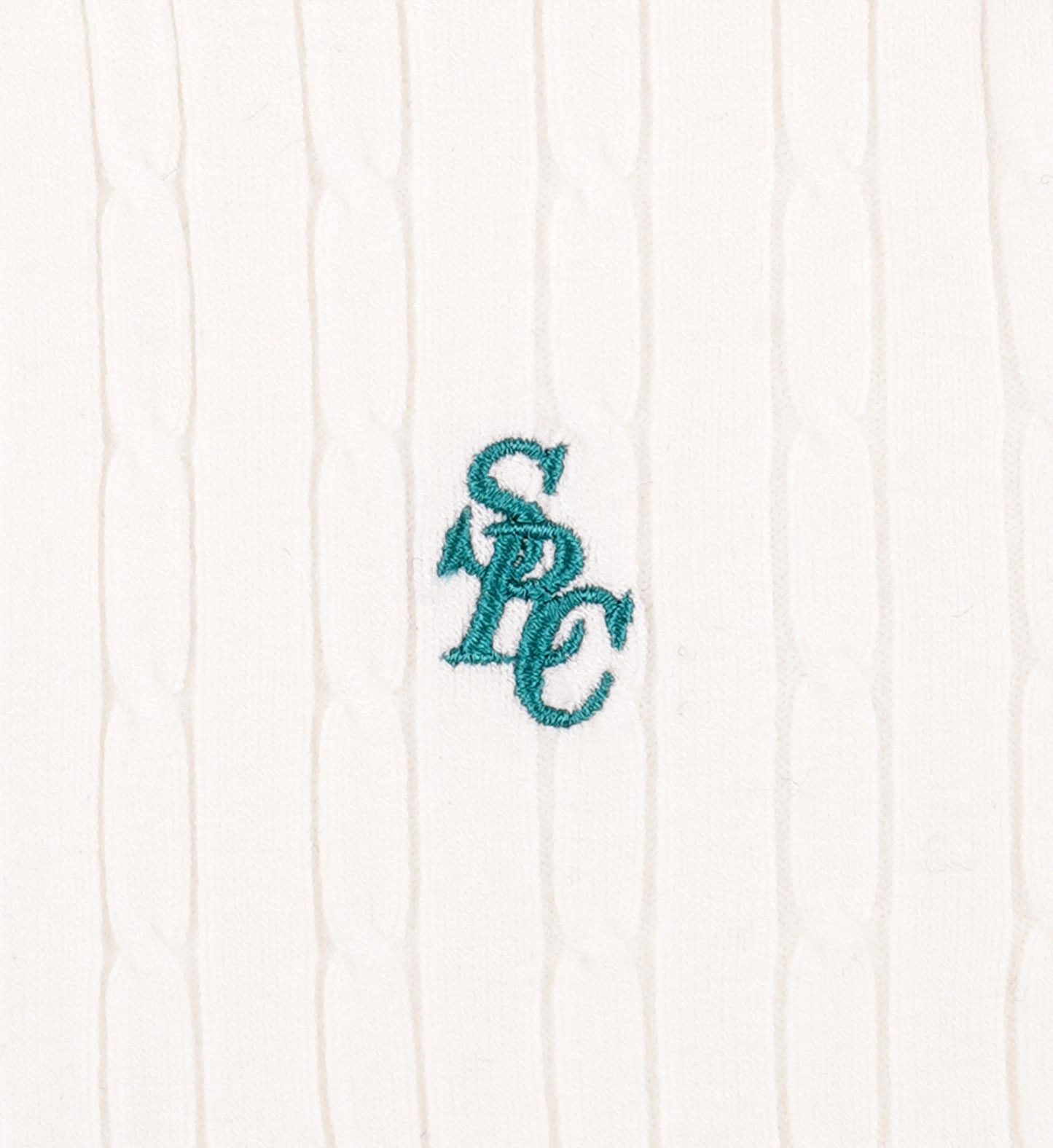 Remera polo SRC Mini Cable blanco y verde Sporty & Rich